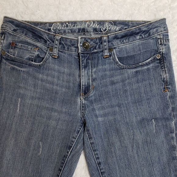 Converse Stanton Classic Boot Cut Jeans Womens 29x31 Lightly Distressed Denim - Picture 8 of 12
